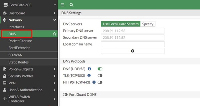 Unable to contact fortiguard servers