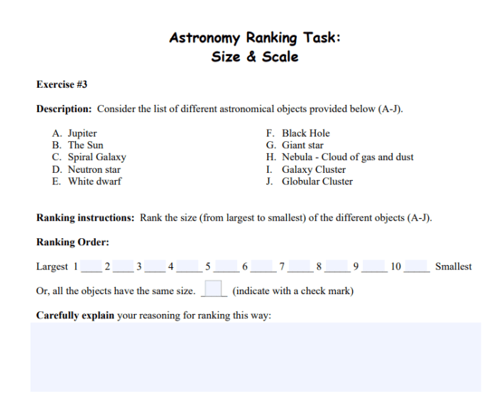 Astronomy ranking task the seasons