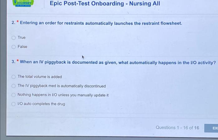 Entering an order for restraints automatically launches the restraint flowsheet