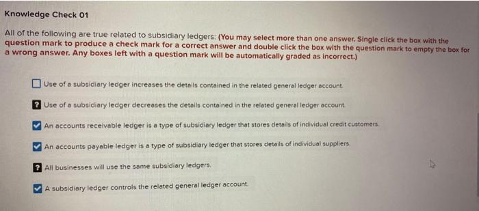 All of the following are true related to subsidiary ledgers