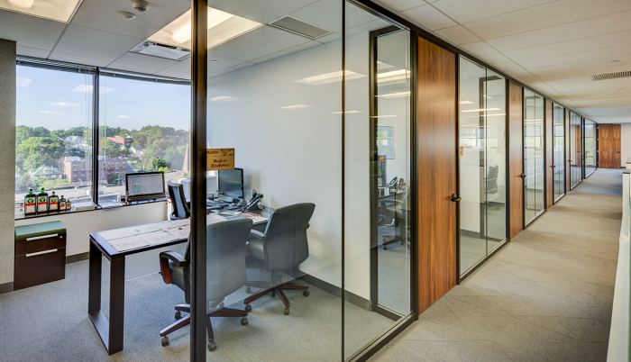 Glass partitions should never be used in today's medical offices