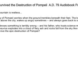 Summary of i survived the destruction of pompeii