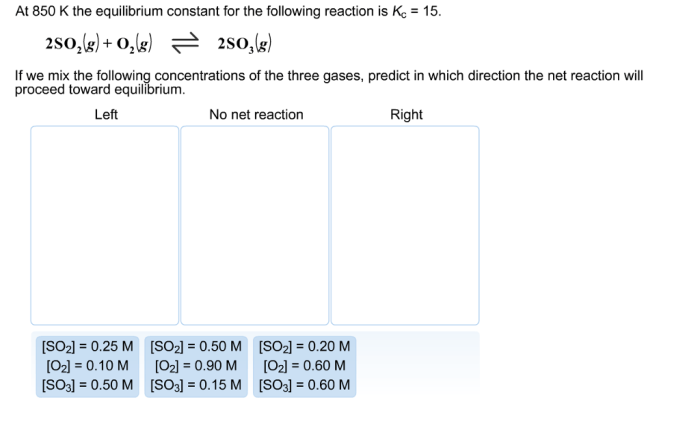 At 850 k the equilibrium constant for the reaction